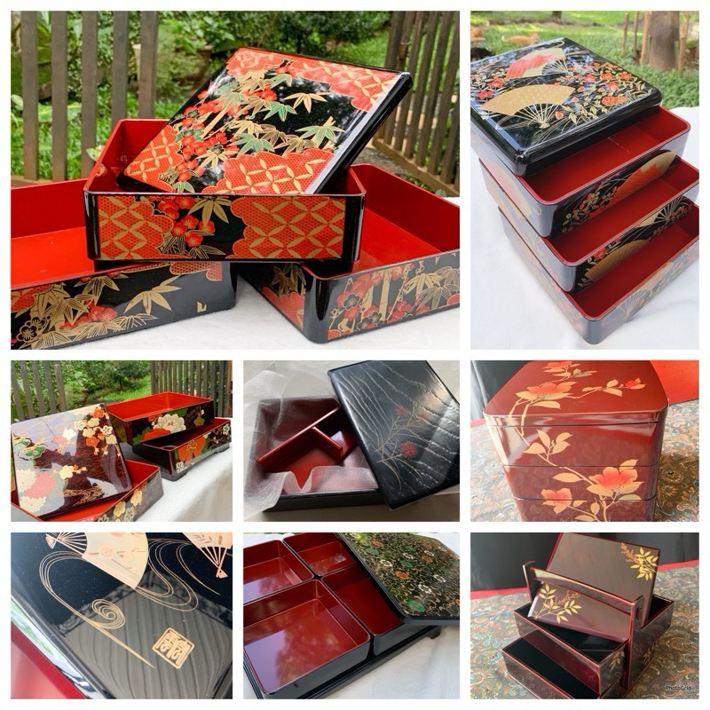 TIKUSAN Japanische Bento Box 3-stöckig - Lack Jubako Osechi Made In Japan
