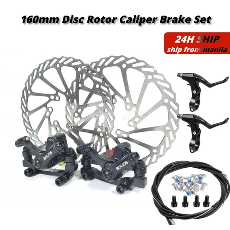 Mountain Bike Mechanical Disc Brake Caliper Aluminum Alloy 160mm Disc Rotor Caliper Brake Set