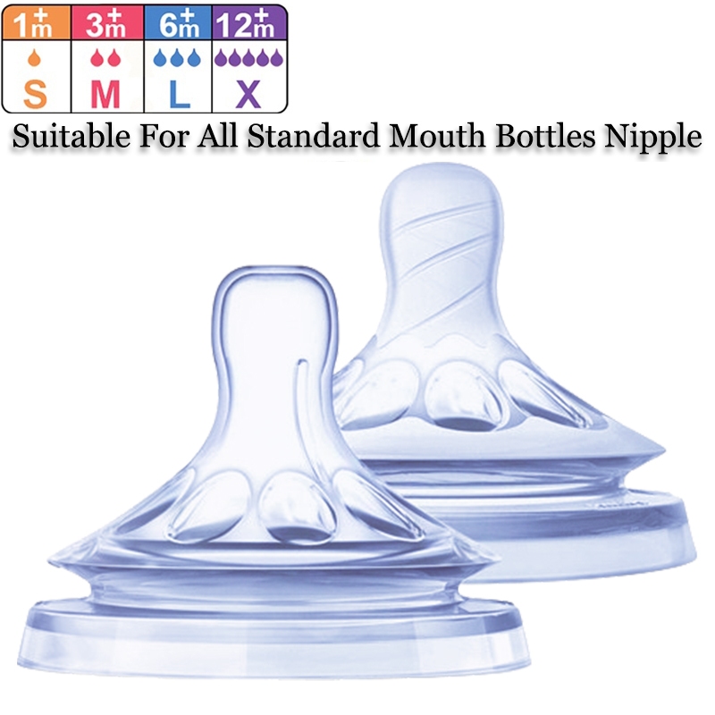 Baby Bottle VANEST Packs Silicone Bottle Nipples Compatible With