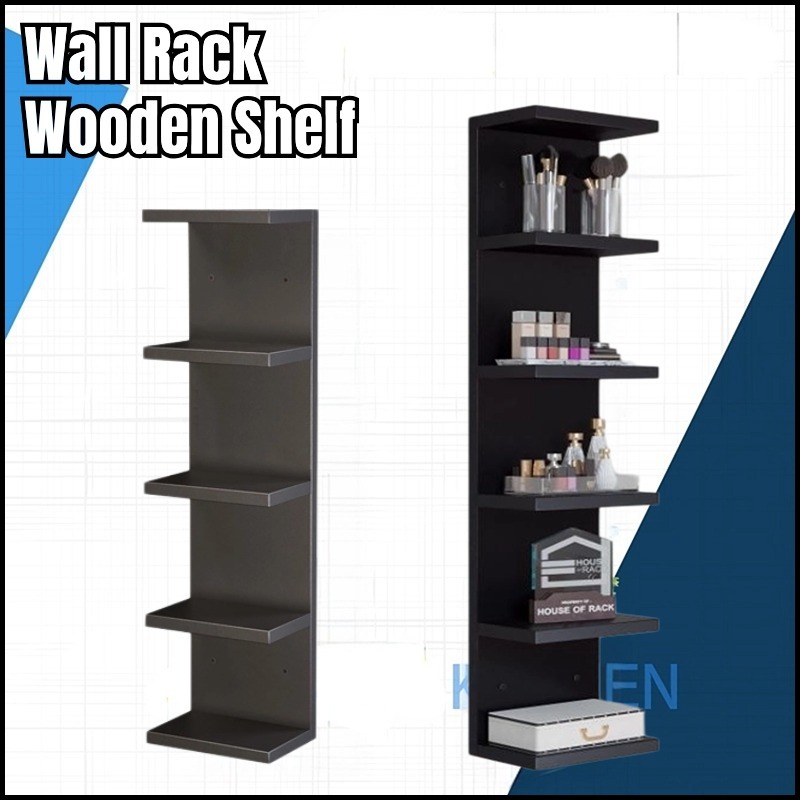 Wooden Wall Rack Wooden Shelf Wall Mount Storage Rack Hanging Display ...