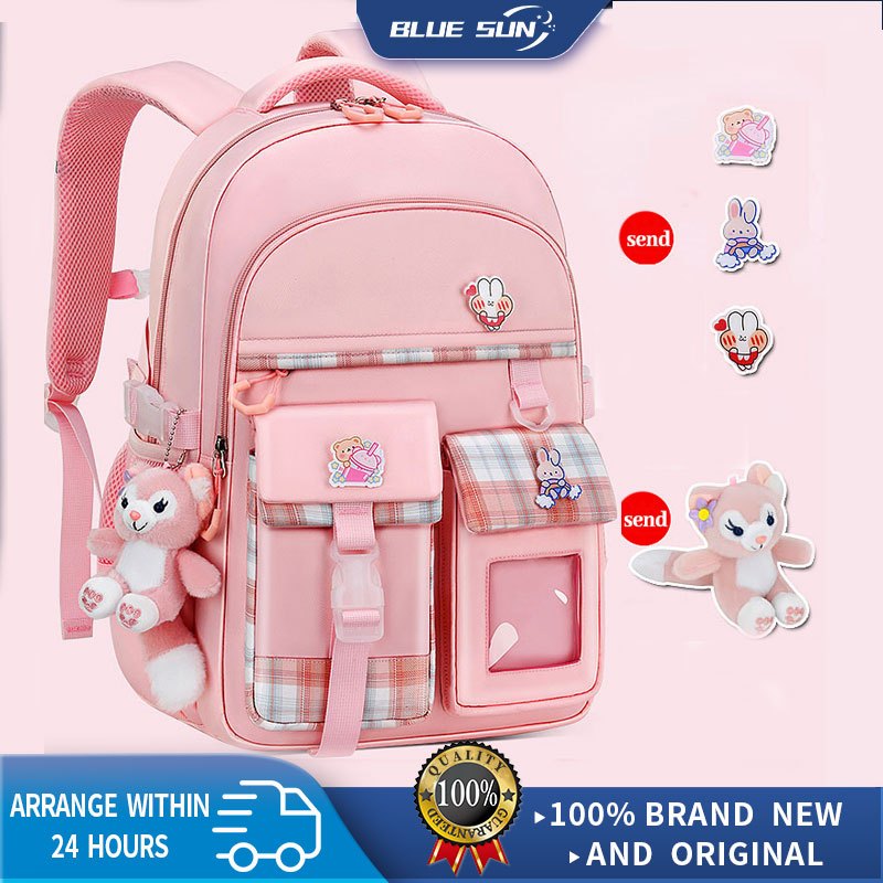 READY STOCK Backpack For Kids Girls Schoolbag With Stuffed Toy Cartoon ...