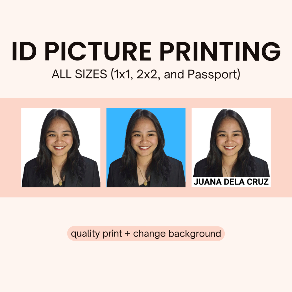 Id Picture 1x1 2x2 And Passport Size Id Printing Shopee Philippines 5491