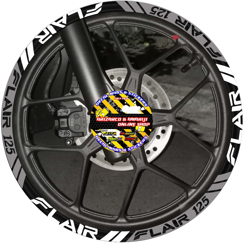 RUSI FLAIR 125 CUTOUT MAGS STICKER DECALS (SET FOR 2 WHEELS, FRONT AND ...