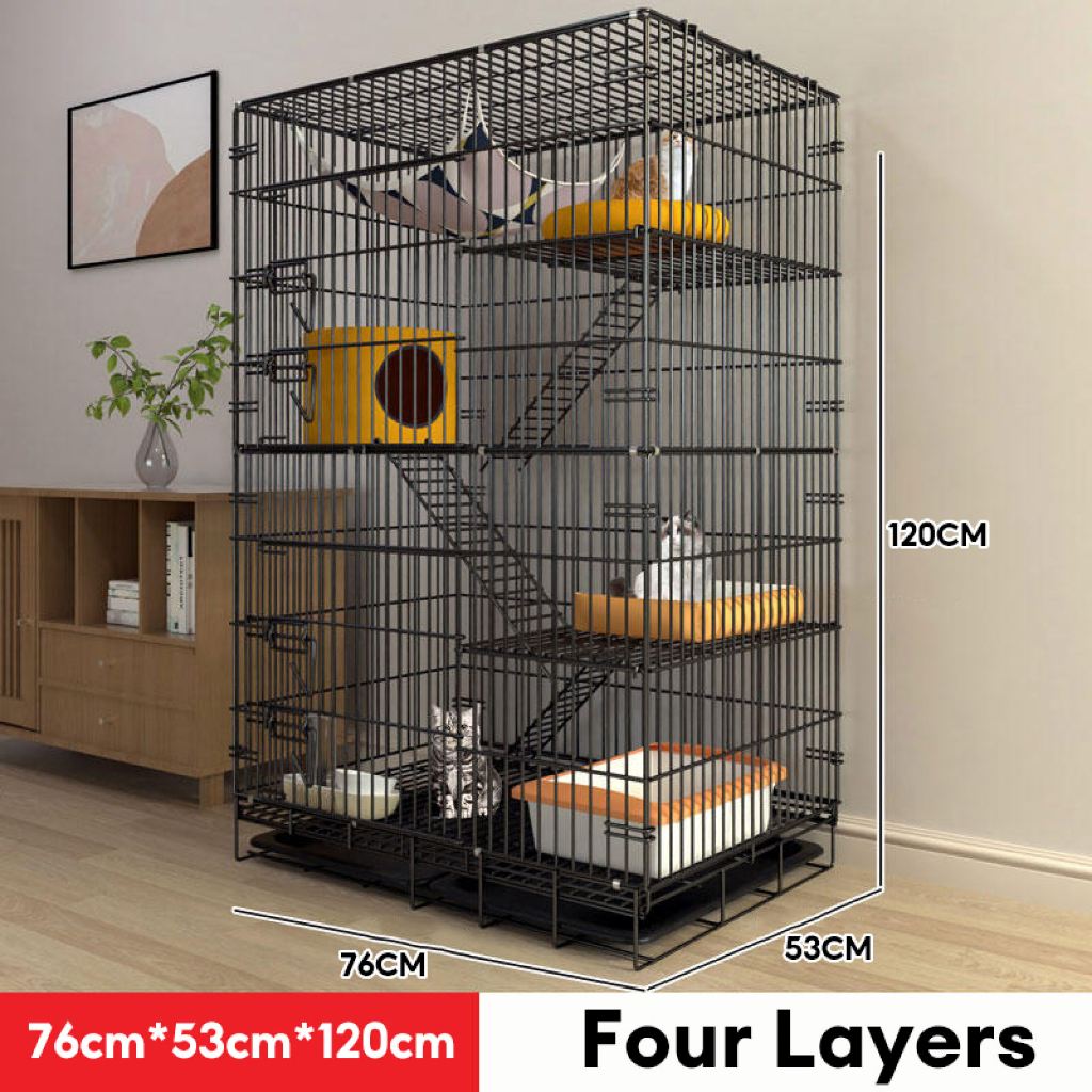 Cat Crate 4 Tiers Extra Space Collapsible Sturdy Pet Crate Pet