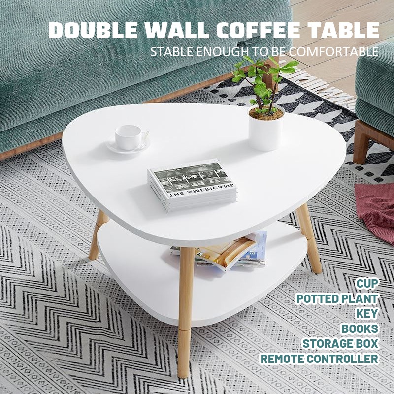 COD Nordic Solid Wood Side Table Multi- Use Living Room Coffee Table ...
