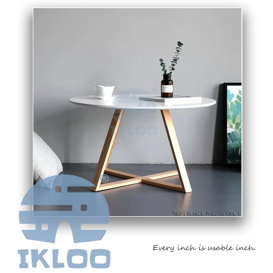 Ikloo nordic wood round coffee living mini center table side table 80 ...