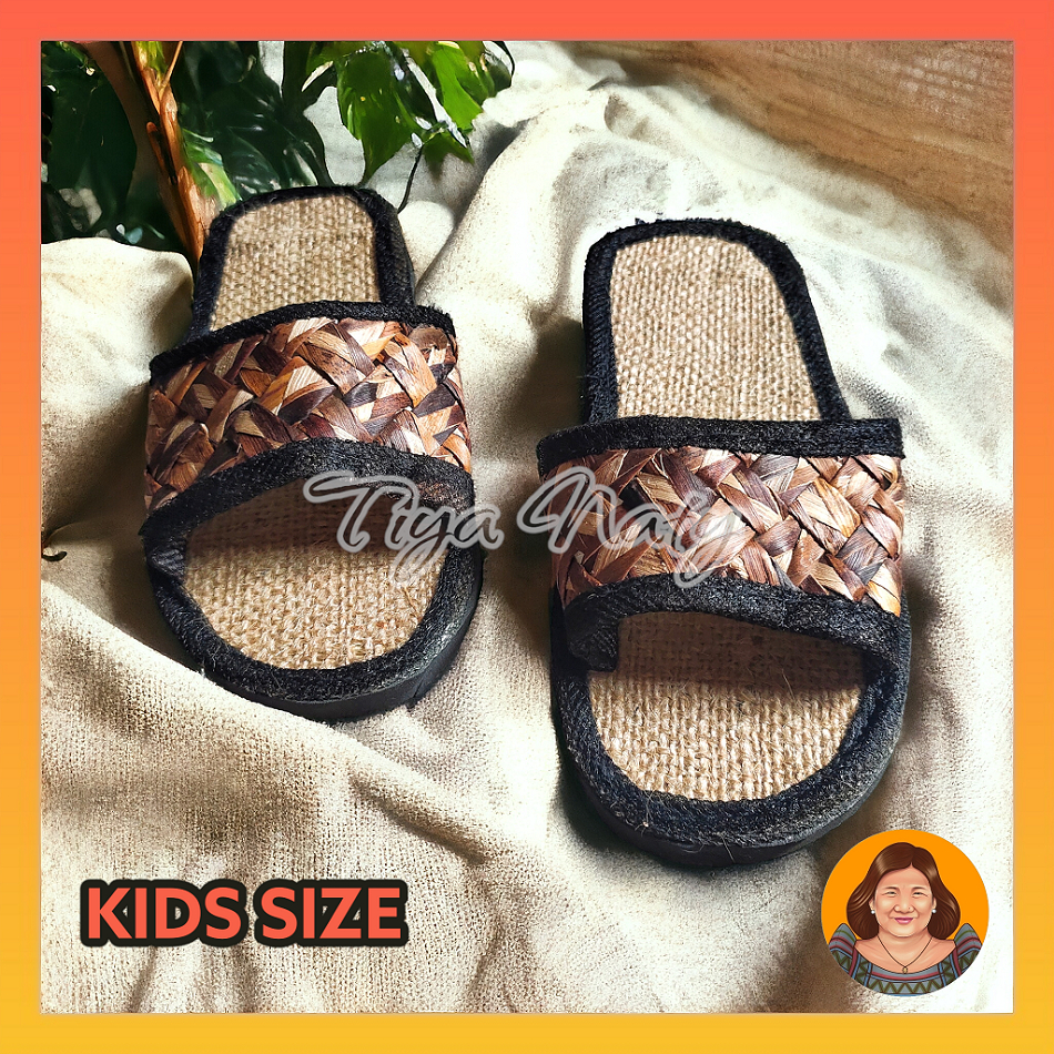 TIYA NATY Abaca Indoor house Slippers for Kids Non slip Slip ons Tsinelas Pambahay Children boys