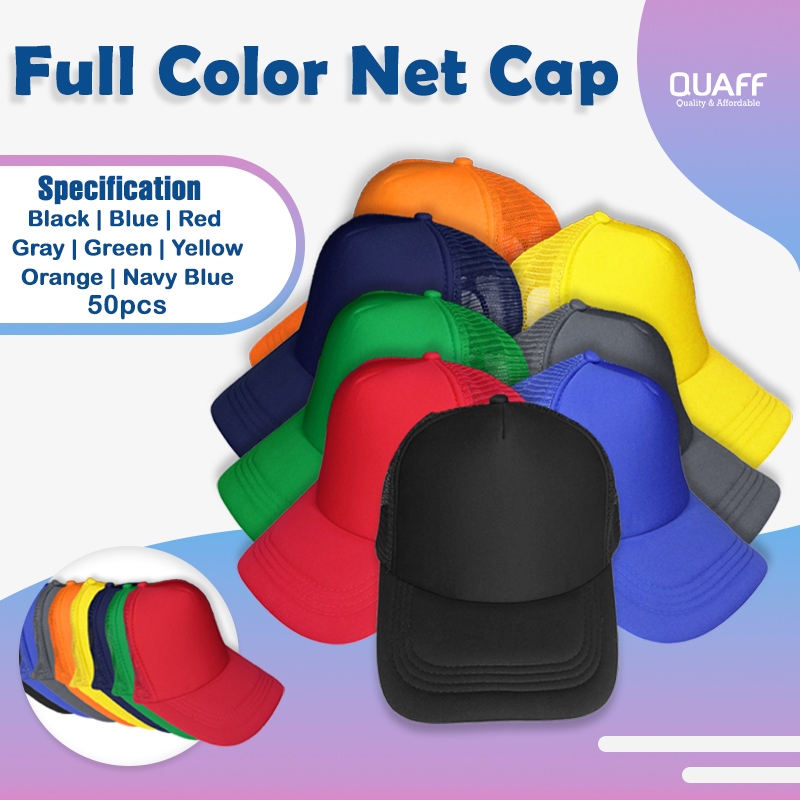 50pcs Quaff Full Color Net Cap Printable Net Trucker | Shopee Philippines