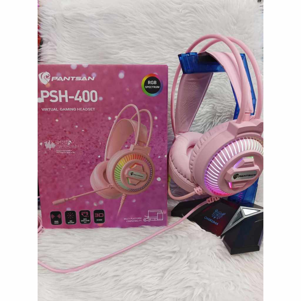 PANTSAN PSH-400 VIRTUAL NOISE CANCELLATION MIC GAMING HEADSET PINK ...