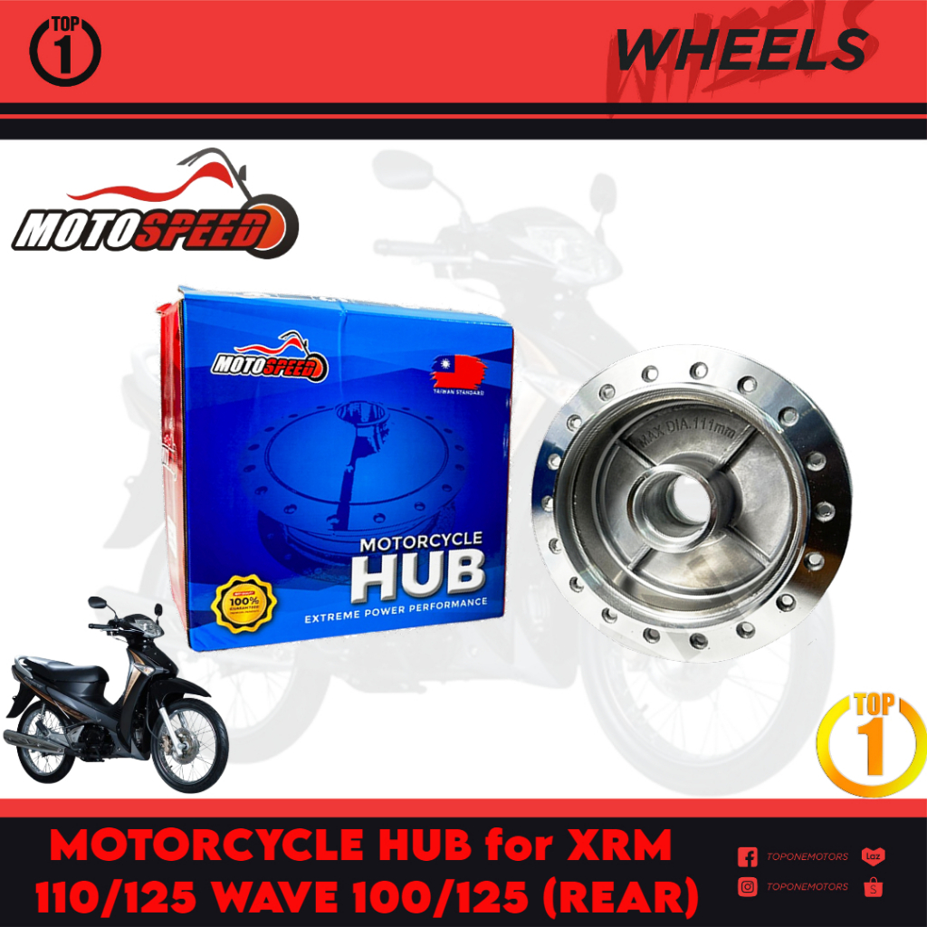 TOP1 Motorcycle Hub With Busting With Steel Collar REAR Hub For XRM 110 ...