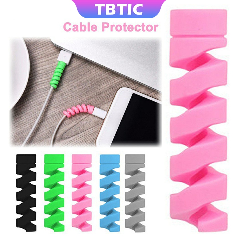 Spiral Cable Protector Silicone Bobbin Winder Charging Protector ...
