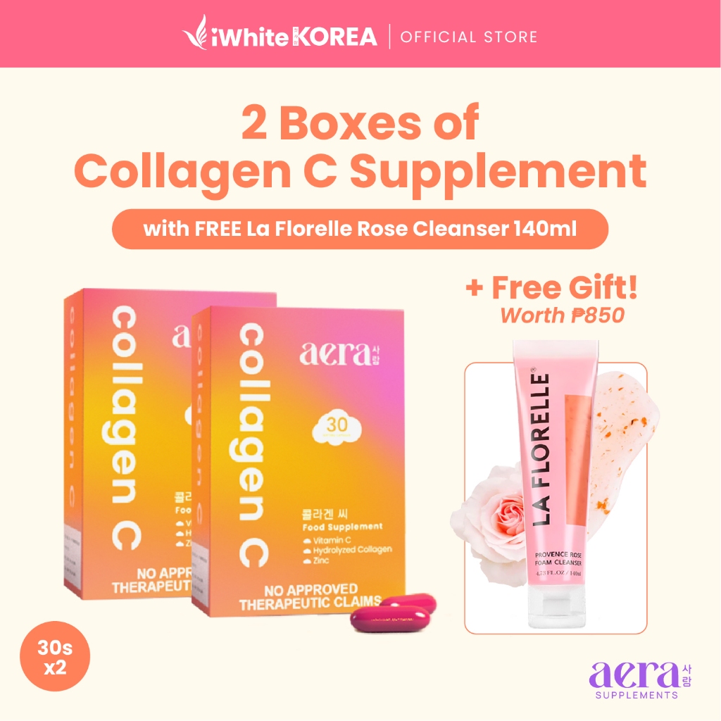 FREE GIFT Buy 2 Aera Collagen C Food Supplement Vitamin C 30 Capsules