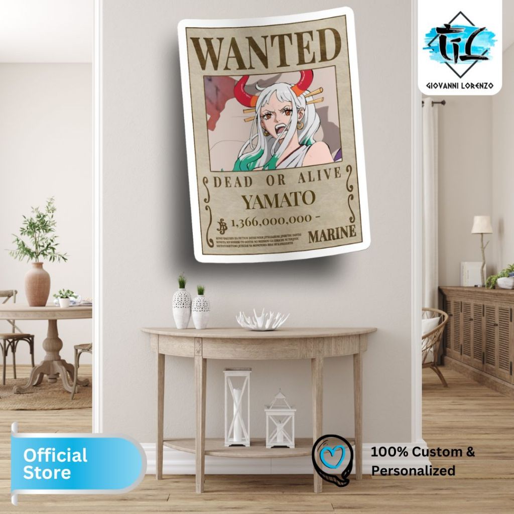 ONE PIECE WANTED POSTER - WALL STICKER - YAMATO | Shopee Philippines