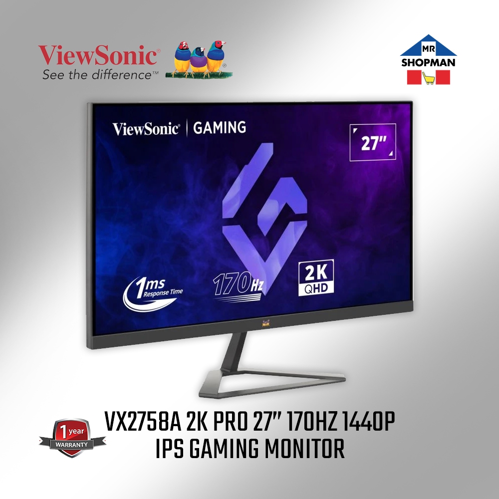 Viewsonic VX2758A 2K PRO 27” 170Hz QHD 1440P Gaming Monitor | Shopee ...