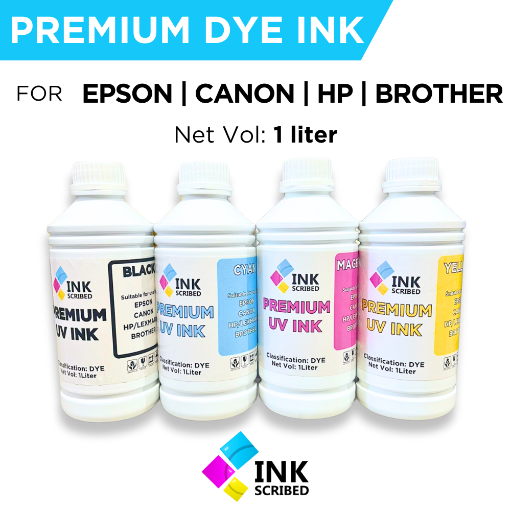 INKSCRIBED Premium UV Universal Dye Ink 1L for Epson Canon Brother HP ...