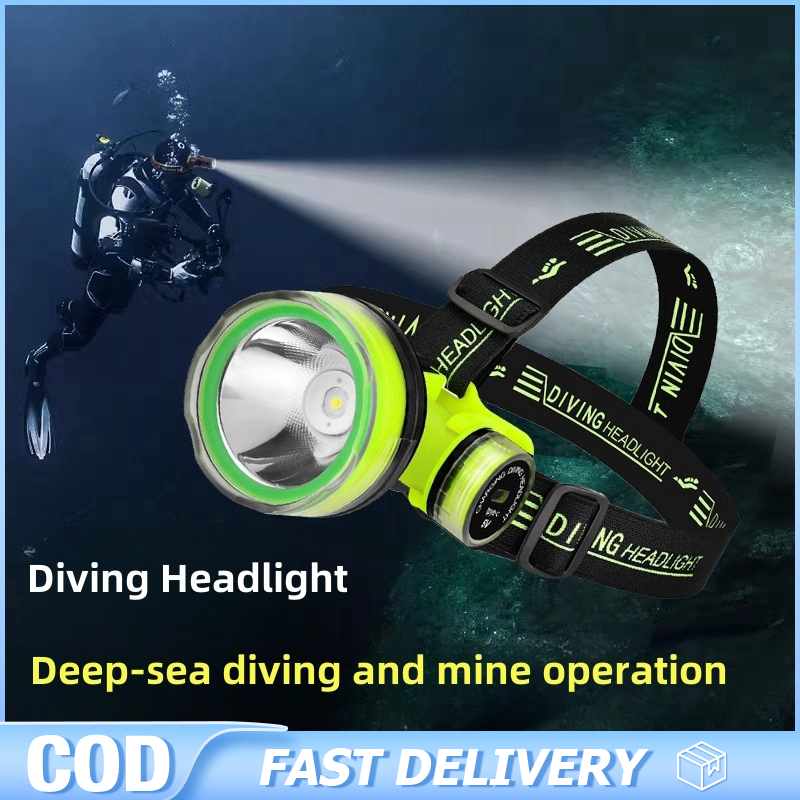 Diving Headlight Led Rechargeable Underwater Lighting Waterproof ...