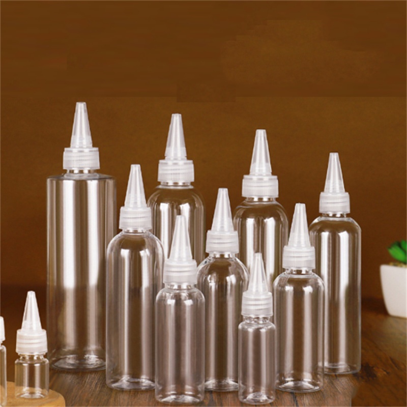 10PC Refillable PET Plastic Squeeze Bottle Dropper Pointed Mouth ...