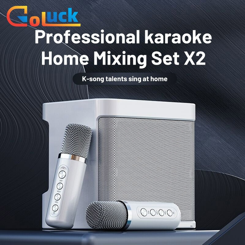 Bluetooth Speaker with mic Wireless Bluetooth Dual Microphone Karaoke ...