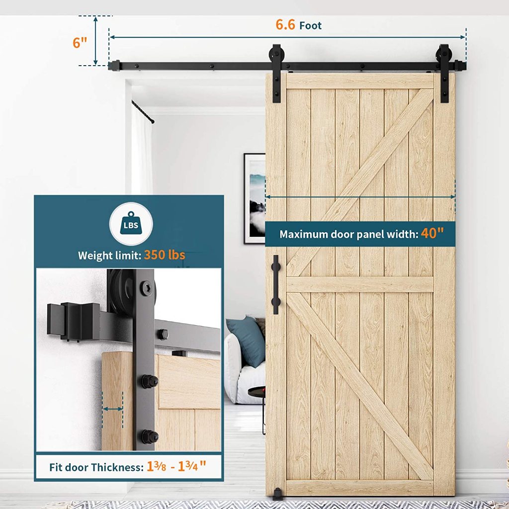 Sliding Door Roller Track Rail Set Barn Door Sliding Roller Set With ...