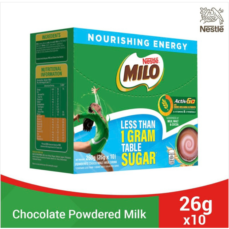 Milo Zero Added Table Sugar Powdered Choco Malt Milk Drink 26g - Pack ...