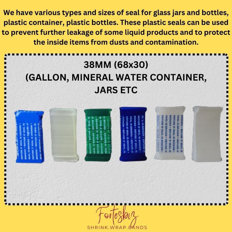 38 MM (68x30)100 PCS MINIMUM PLASTIC SEALER FOR GALLON, MINERAL WATER ...