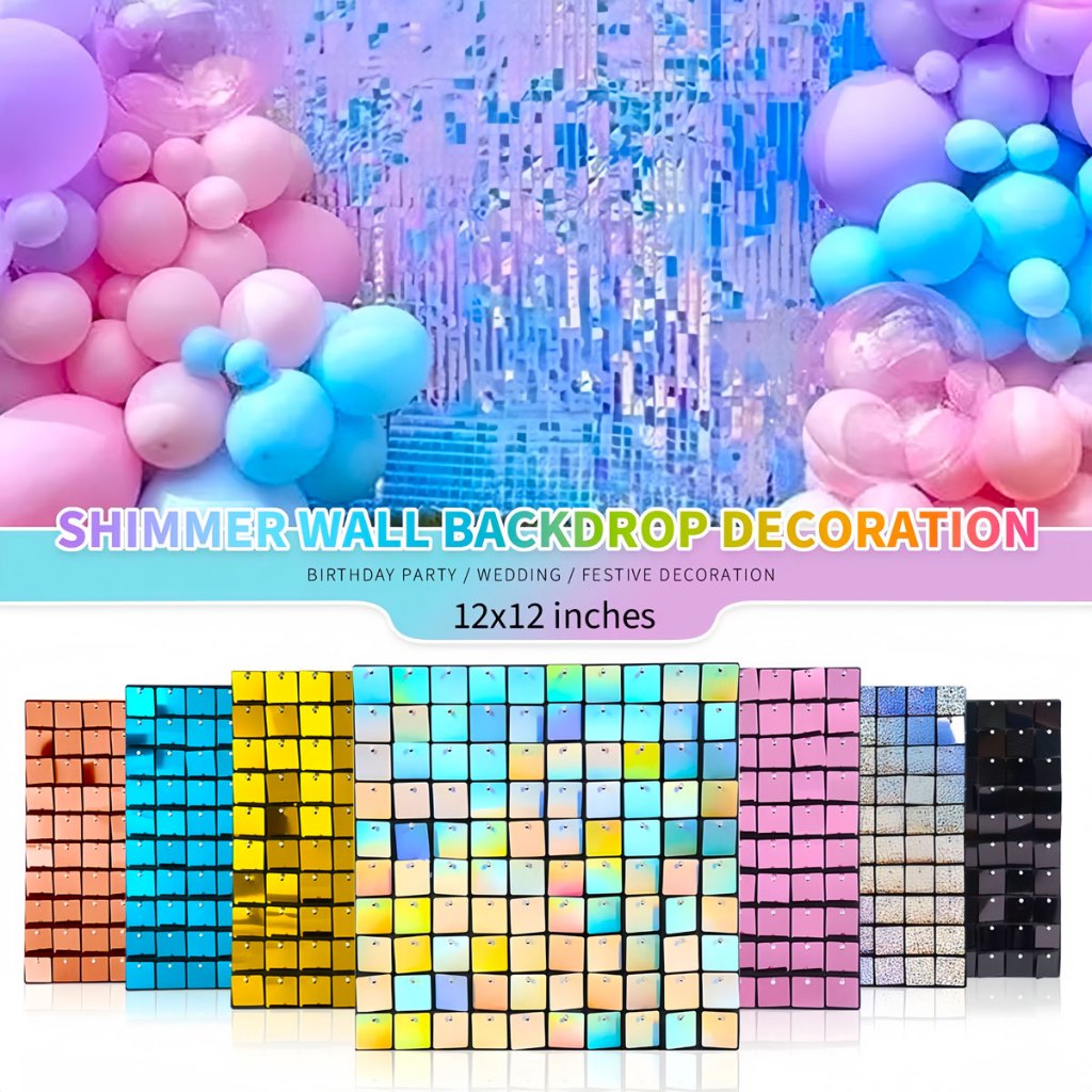 Party Backdrop Curtain For Birthday Background Decoration Shimmer ...