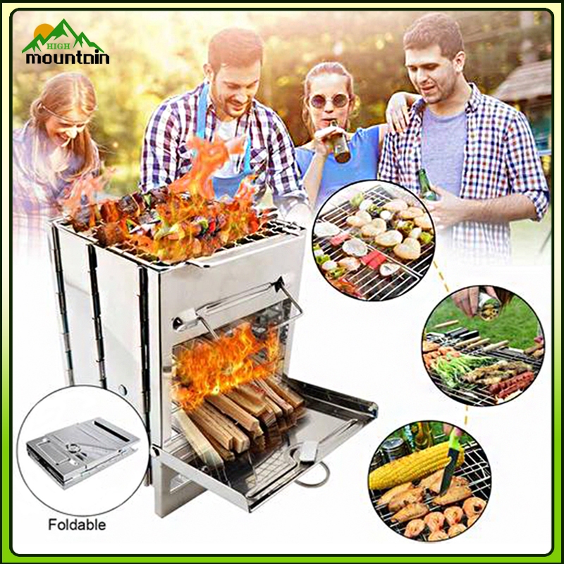Mini Outdoor Stainless steel Square Stove Portable Foldable Household ...