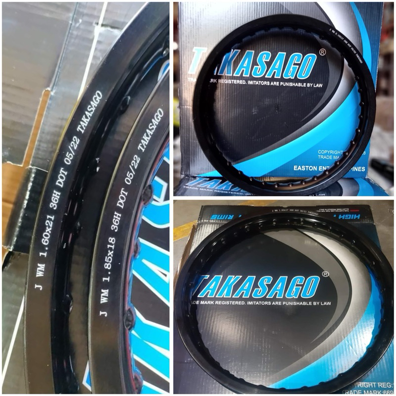 Takasago Tgo Motorcycle Rim Alloy Black 1.4x17 2.15x17 1.6x17 2.5x17 1 ...