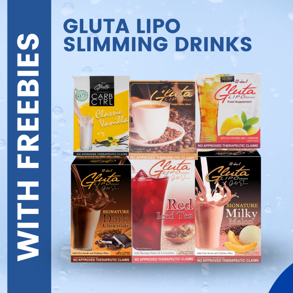 Gluta Lipo Slimming Drinks Dark Choco, Red Iced Tea, Lemon, Coffee