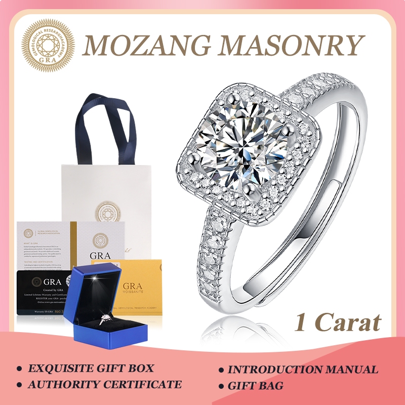 Moissanite Best Simulated Diamond Rings Real Moissanite 1ct Ins Style D  Color In S925 Sterling Silver With