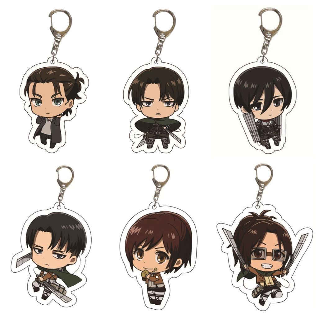 AOT Attack On Titan Keychains Key Ring Anime Collectibles Levi Eren ...