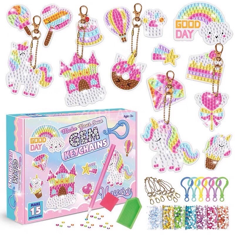 Toys Painting for Kids Gem Keychain DIY Gem Keychains Art Activity Kids ...