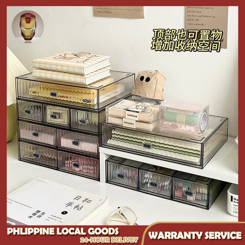 Stackable Desk Organizer Storage Box Desktop Drawer Storage Office ...