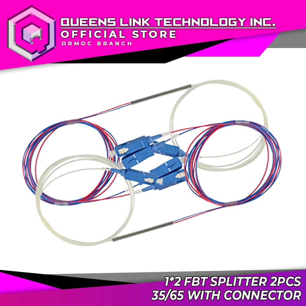 1*2 FBT SPLITTER WITH CONNECTOR AND COUPLER 2pcs 2:98, 5:95, 10:90, 15: ...