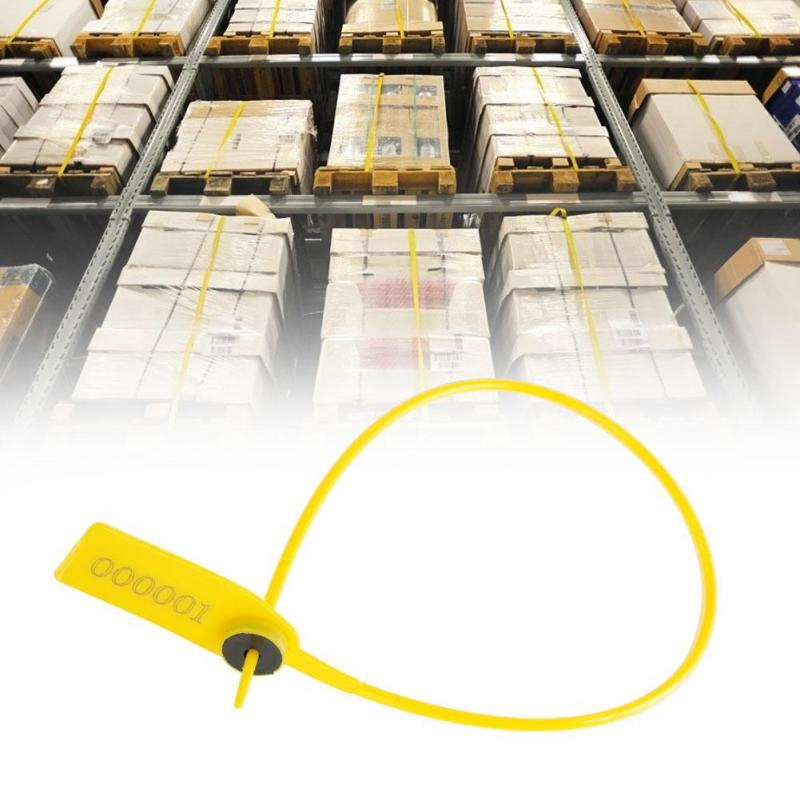 100Pcs Yellow Security Seal Tags Plastic Pull Tight Numbered Label Seal ...