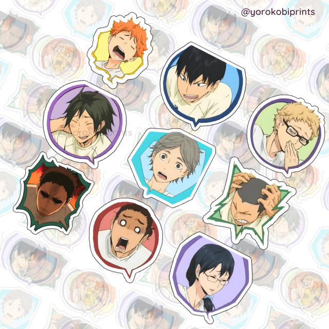 Haikyuu Karasuno Commercial Break Bubble Sticker Waterproof Laminated Vinyl Stickers 0417