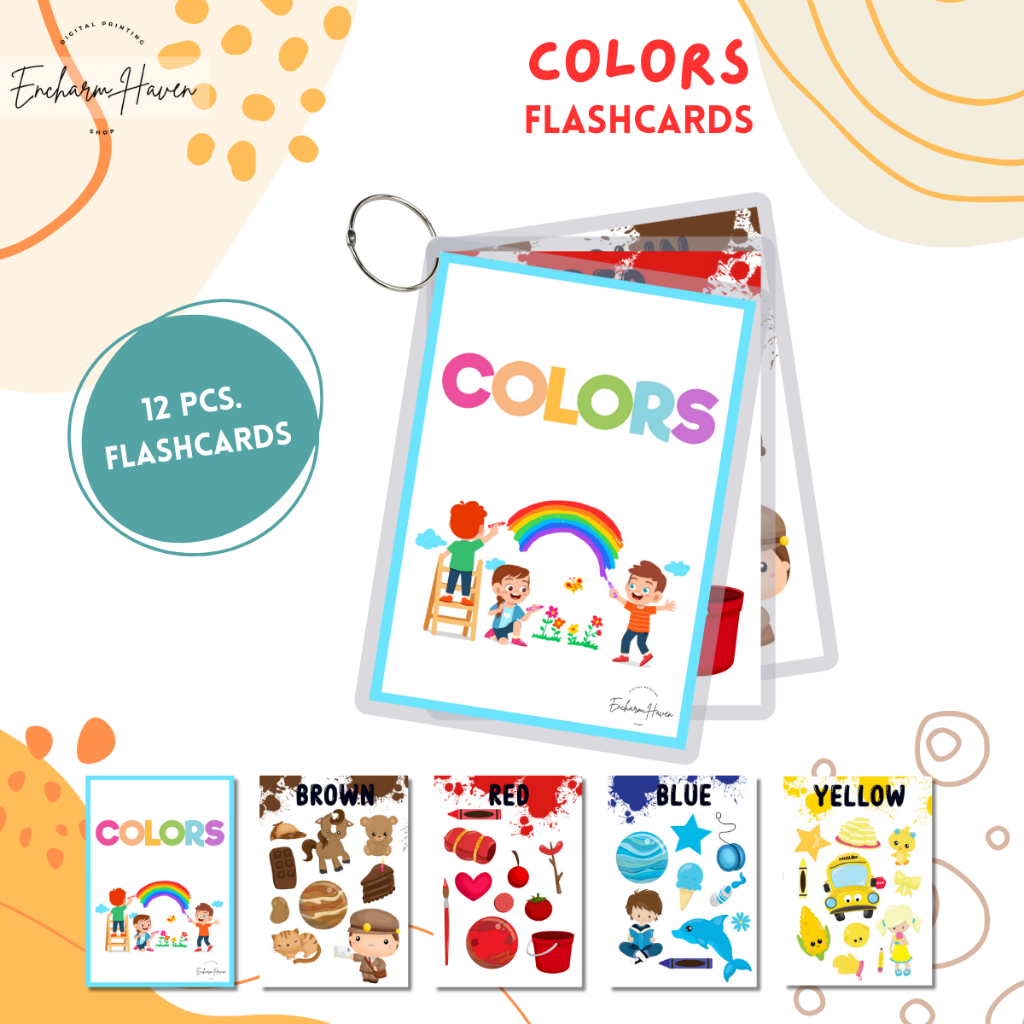 'COLORS' Fully Laminated Educational Flashcards [12 pcs. Flashcards ...