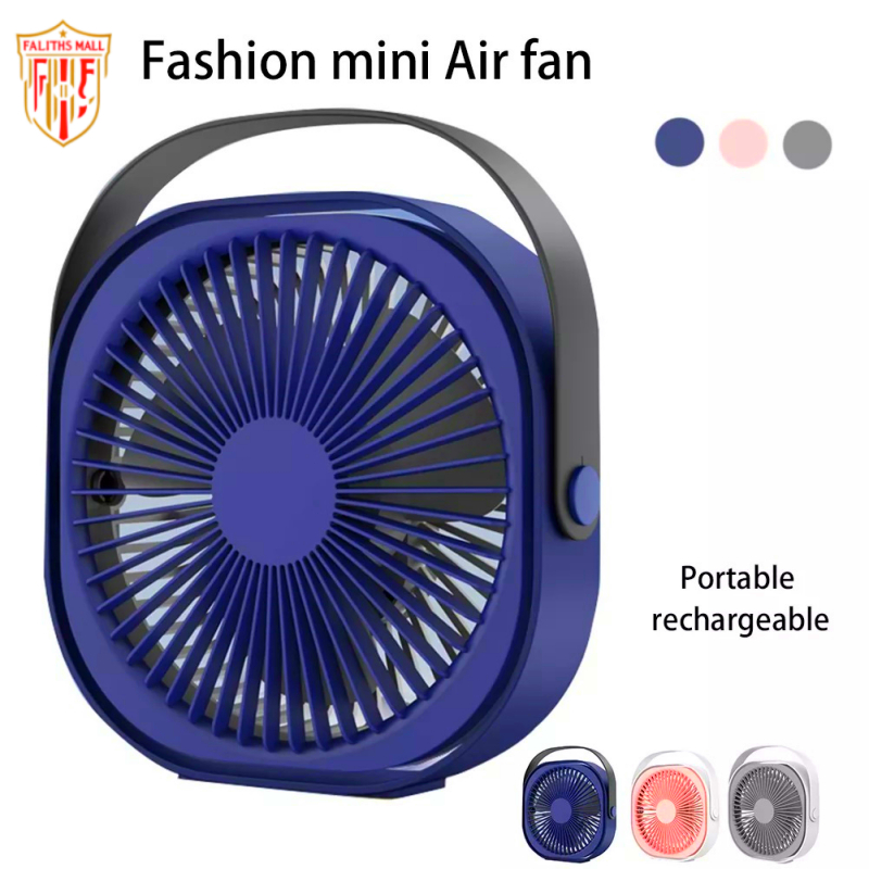Portable Mini Desk Fan USB Rechargeable Table Fan Adjustable Wind ...