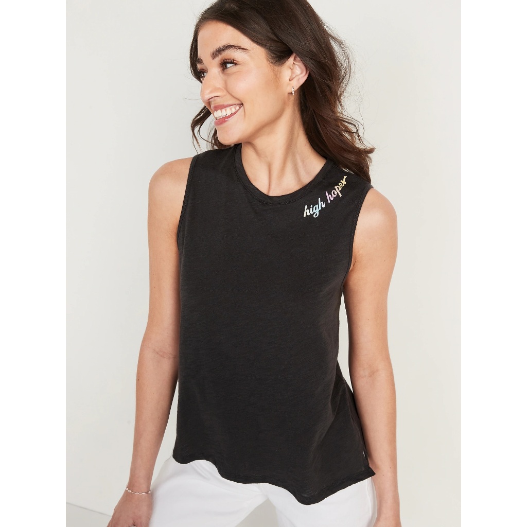 791387 Every Wear Graphic Sleeveless T-shirt- Ash Black | Shopee ...