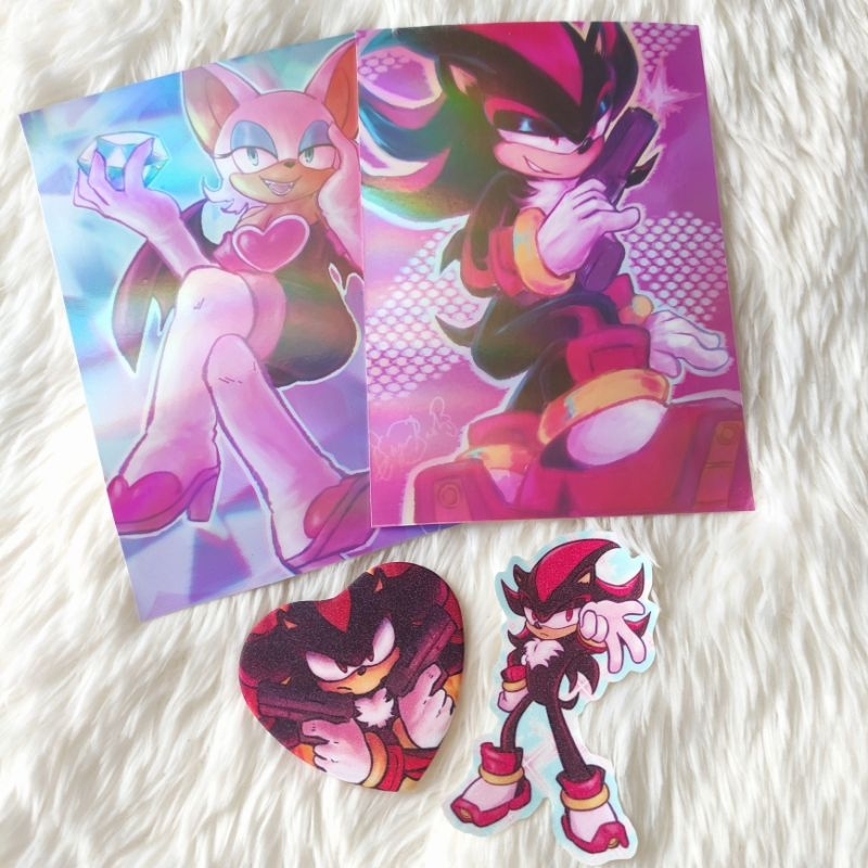 SUGARRUSHSATO Shadow the Hedgehog, Rouge the Bat stickers, pins, prints ...