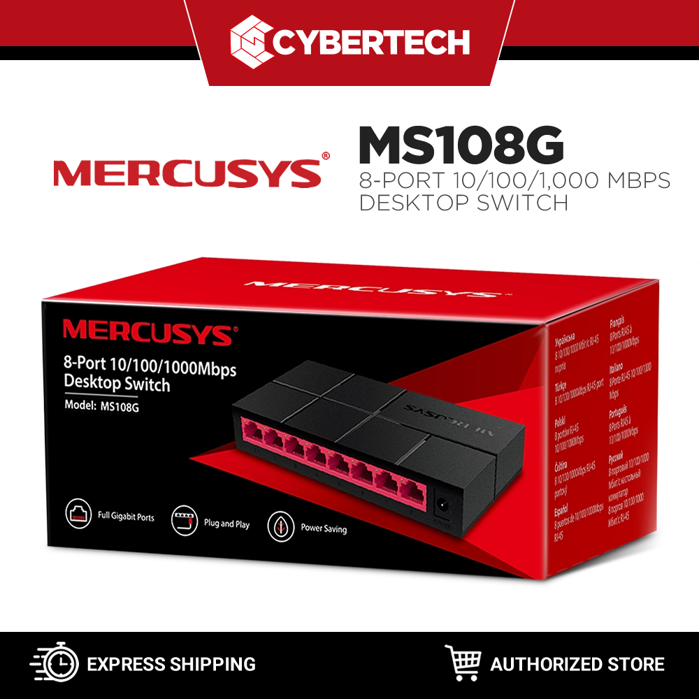Mercusys MS108G 8-Port 10/100/1,000 Mbps Desktop Switch | Shopee ...