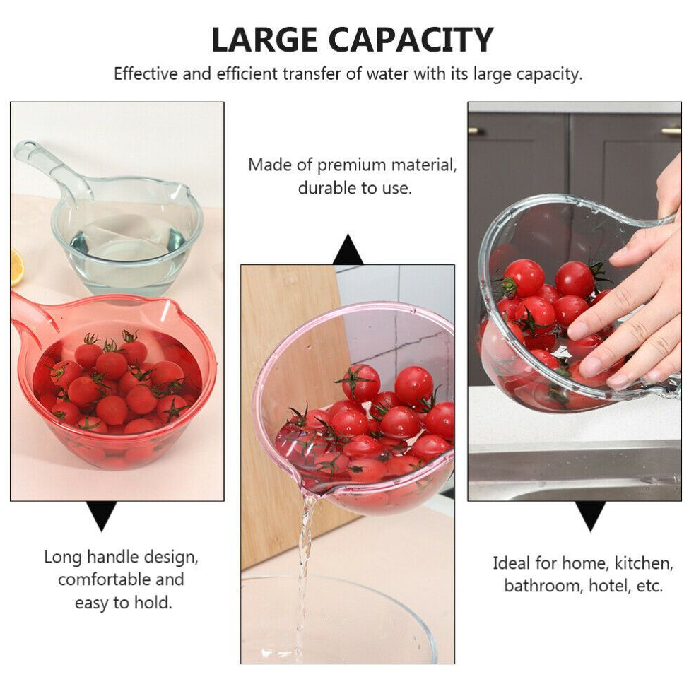Plastic Water Dipper Clear Kitchen Transparent Scooper Bathroom Toilet ...