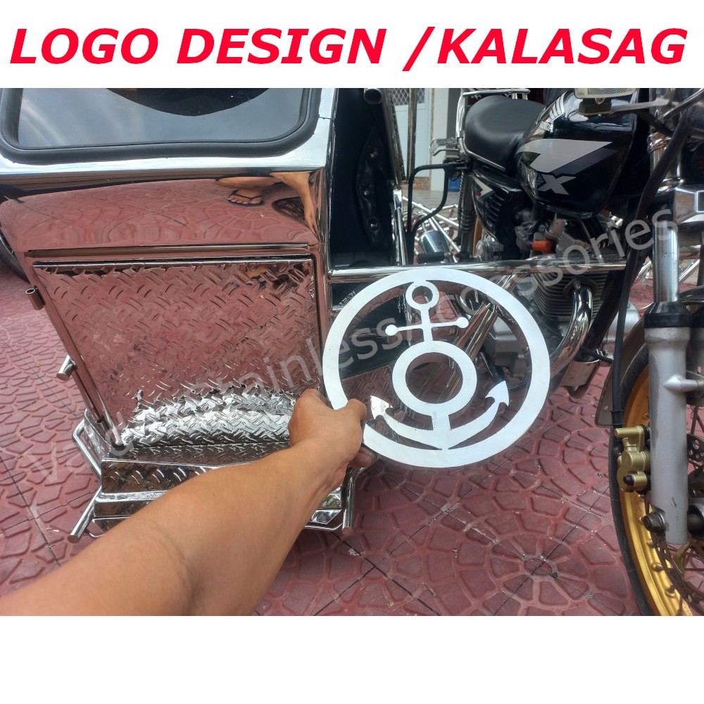 NEW STAINLESS KALASAG OR DESIGN LOGO FOR TRICYCLE , SIDECAR , JEEPNEY ...