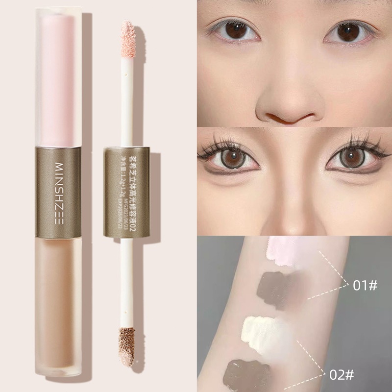 2 In1 Double Head 3D Concealer Highlight Shadow Face Contouring Stick ...