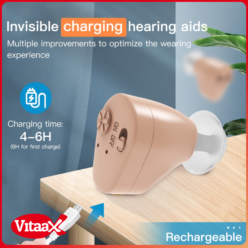 Hearing Aid Rechargeable InvisibleEar Sound Amplifier The Elderly Deaf ...
