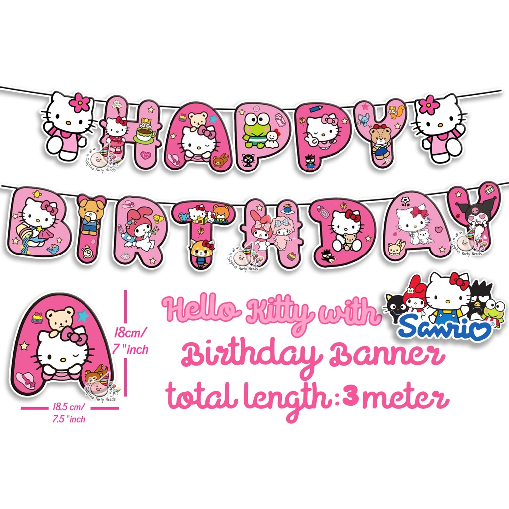 Kuromi Sanrio Happy Birthday Banner | Shopee Philippines