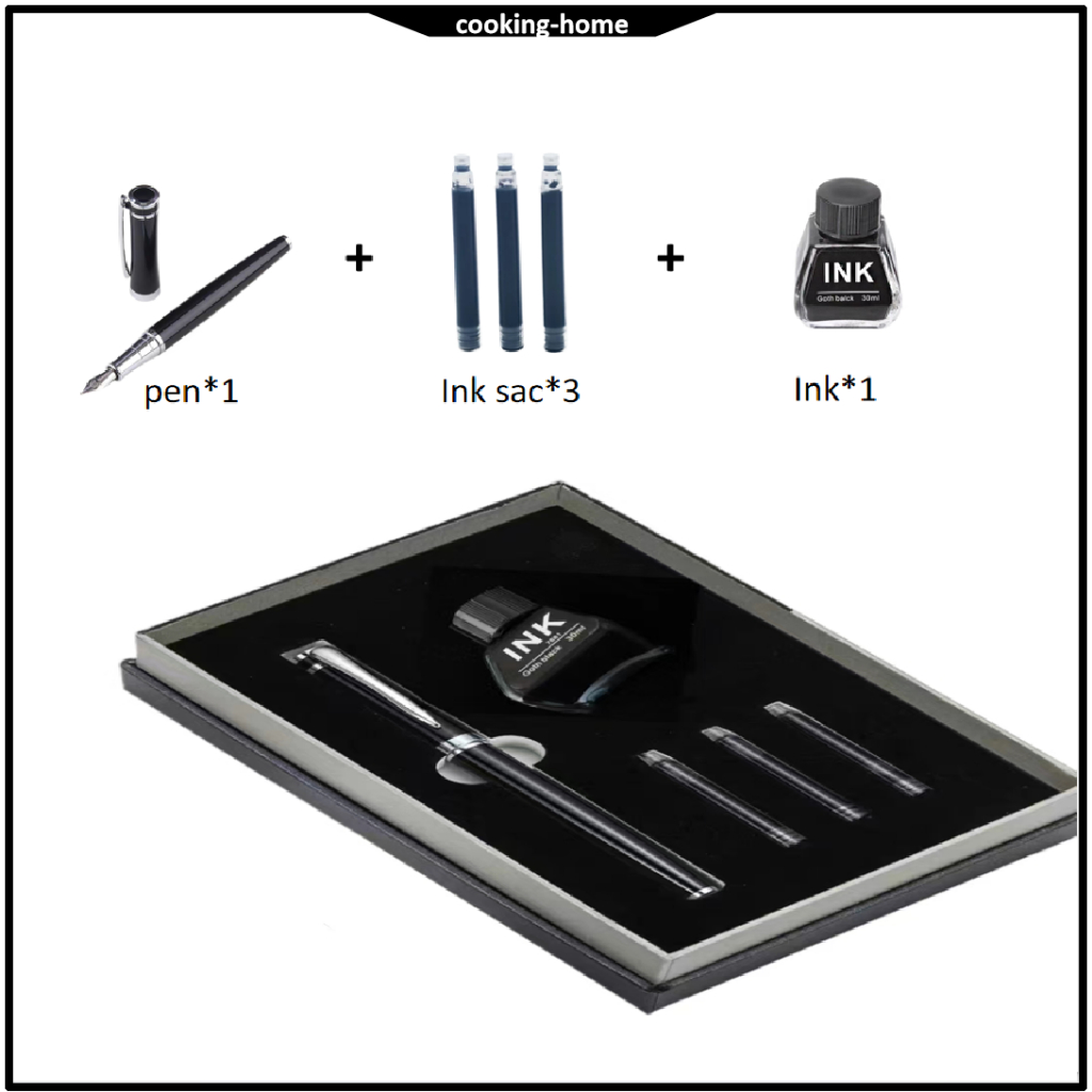gift set 5 pcs fountain pen 0.5mm Metal pens calligraphy pen with ink ...