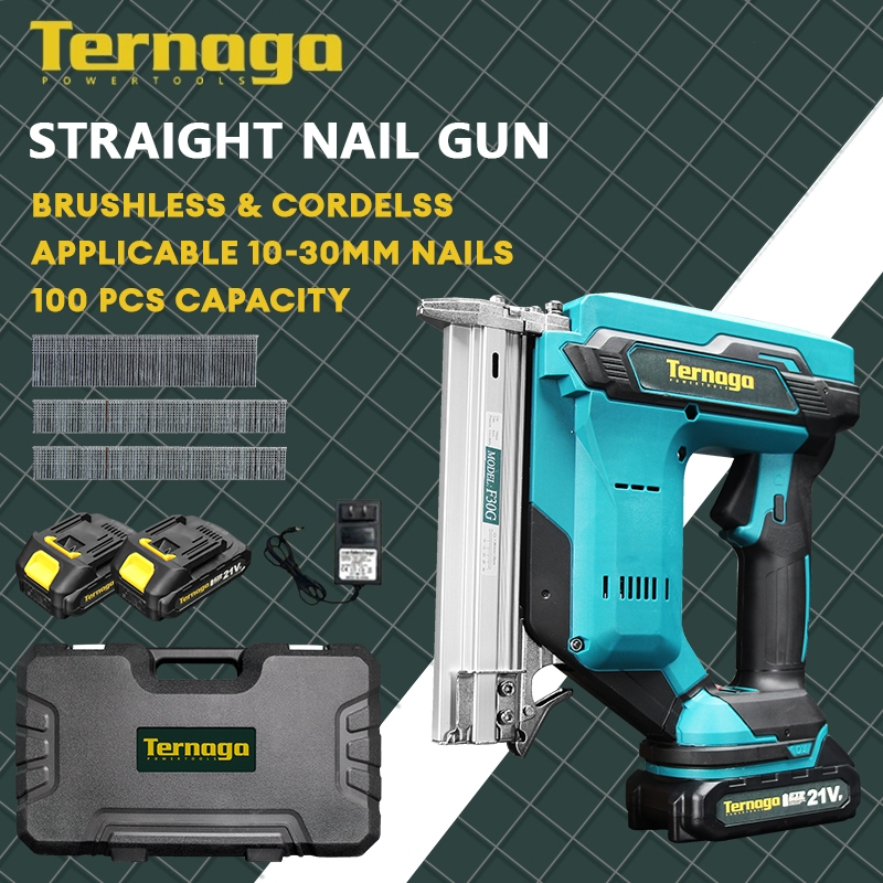 Ternaga Cordless Straight Nail Gun Electric Nailer Gun 1030mm Anti