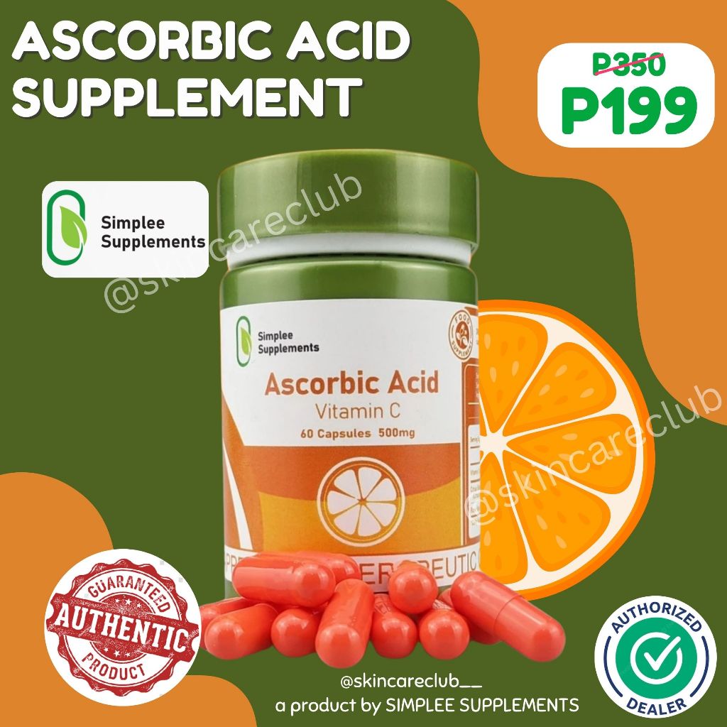 Simplee Ascorbic Acid Vit C Caspsule Supplement Shopee Philippines