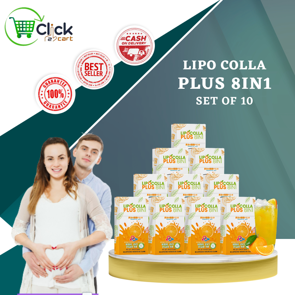 10 BOX Lipo Colla Plus Slimming 8 in 1 Powdered Orange Juice Be ...